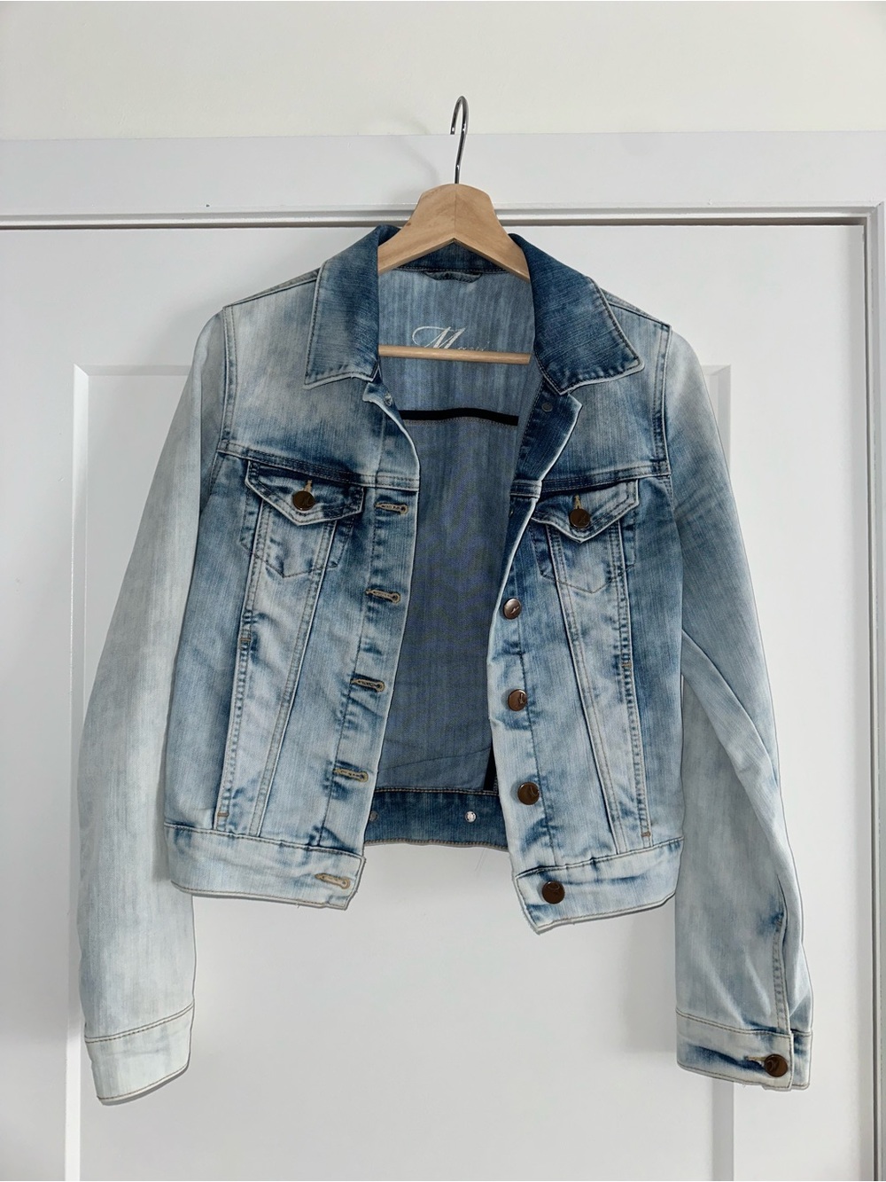 Mavi Samantha Slim Fit Denim Jacket in Light Wash - Size XS